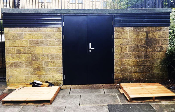 powder coated metal door